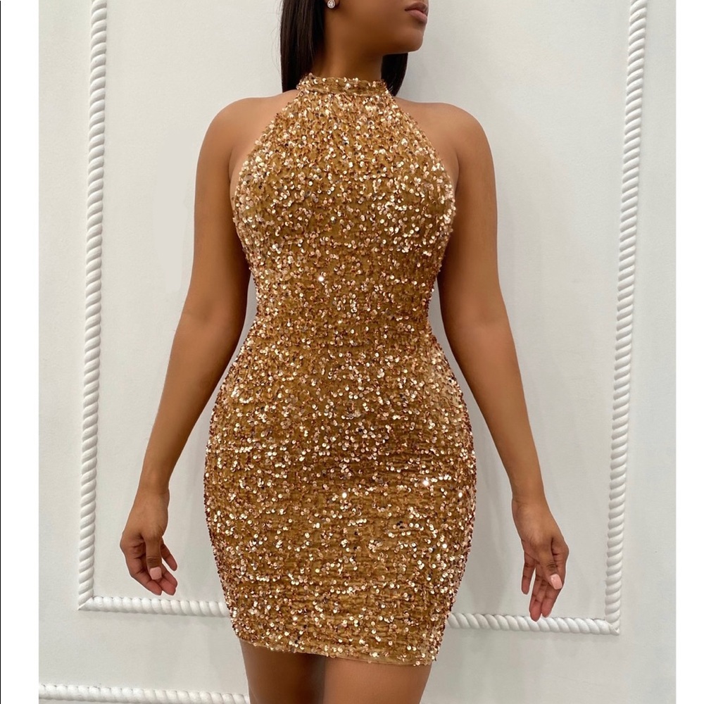 DACH Boutique Gold Sequin Dress
